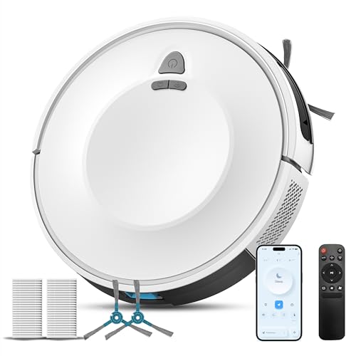 E2 Staubsauger Roboter mit Kartierung 6000 Pa, 150 Min. Laufzeit, 660 ml Großer Staubbehälter, APP-, Sprach- & Fernbedienungssteuerung, roboterstaubsauger Intelligente Reinigung für Tierhaare & Staub