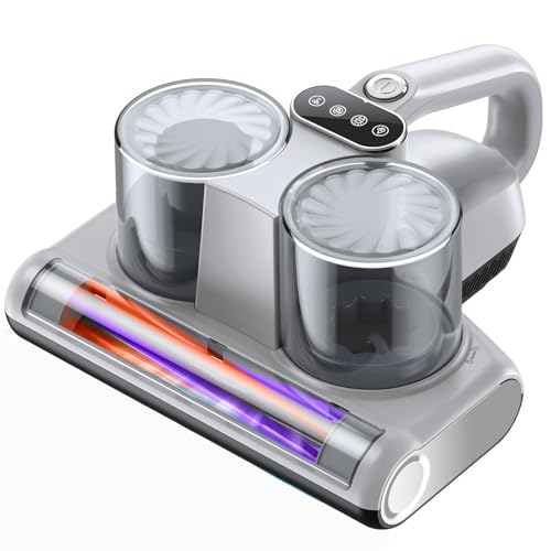JPHYLL Milbensauger für Matratzen Milbenstaubsauger mit UV-Licht 16Kpa Bürstenrolle Ultraschall HEPA Filter Heißer Wind Funktion Handstaubsauger zur Entfernung von Staubmilben Bakterien Allergenen