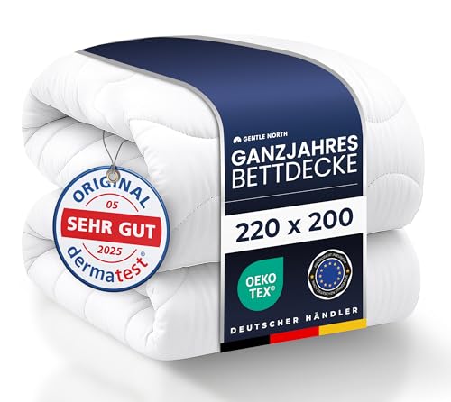 Bettdecke 220x200 als Schlafdecke - Ganzjahresdecke für Allergiker geeignet - Weiche Steppdecke - Besonders Flauschig & waschbar bei 60°