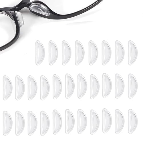 iLamvie 15 Paar Silikon Nasenpad,Rutschfeste Nasenpads Mit Klebender Rückseite Für Brille Weiche Nasengriffe Für Brillen Und Sonnenbrillen,Transparent.