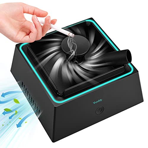 Vusddy Saugaschenbecher - Rauchfreier 2-in-1-Aschenbecher Mit Luftreiniger - Tragbarer Rauchreiniger Aschenbecher Mit Filter Für Zuhause, Auto, Büro, Innenzigarette