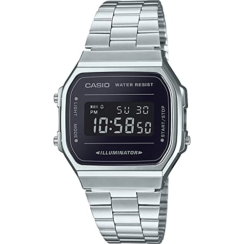 CASIO Unisex Erwachsene Armbanduhr Digital Quarz Edelstahl A168WEM-1EF