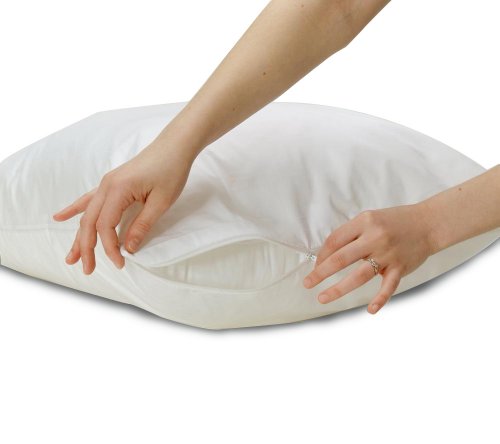 National Allergy Premium Kissenschutz aus 100 % Baumwolle mit Reißverschluss - 70 x 90 cm - Weiß - Hypoallergener Bettwanzen- und Hausstaubmilben-Kissenbezug - Atmungsaktiver Überzug