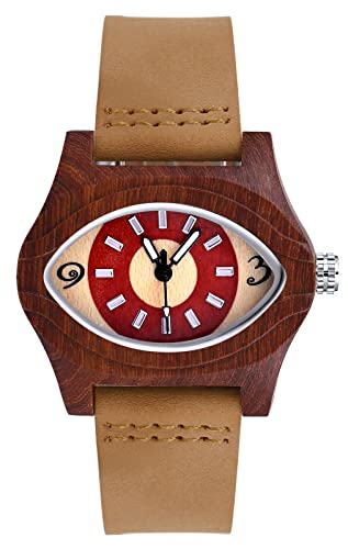 SUPBRO Holzuhren Damen Holzuhr Natur Hölzerne Uhr Analoge Japanisch Quarzwerk Uhren mit Lederband für Damen