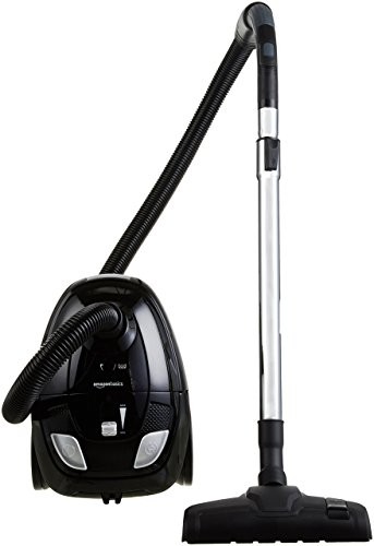 Amazon Basics Staubsauger mit Beutel- VCB35B15C-1J7W-70, leistungsstark, kompakt und leicht, für Hart- und Teppichböden, HEPA-Filter, 700 W, 1.5 l, EU, Schwarz
