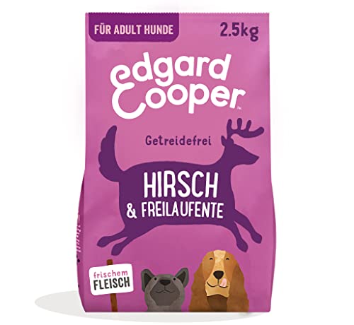 Edgard & Cooper Hundefutter Trocken Getreidefrei Hypoallergenes Hundefutter Hund Erwachsene Adult Natürliche 2.5kg Hirsch & Ente mit viel frisches Fleisch, Schmackhafte und ausgewogene nahrung…