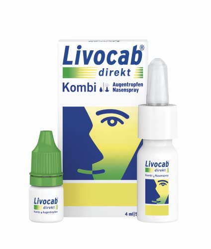 Livocab® direkt Kombi | Augentropfen (4 ml) und Nasenspray (5 ml) | Akuthilfe bei Allergie | Wirkungsvoll ab der 1. Anwendung