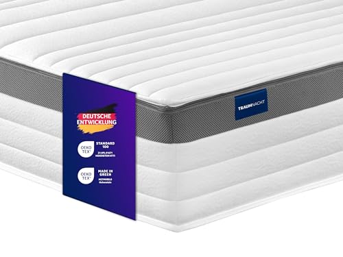 Traumnacht Premium 7-Zonen 500er Tonnentaschenfederkernmatratze, Härtegrad 4 (H4), 80 x 200 cm, Öko-Tex Zertifiziert, produziert nach deutschem Qualitätsstandard