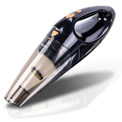 Goldstern tech 100W Kabelloser Akku-Handstaubsauger, Beutellos mit HEPA-Filter, LED-Licht, Zwei Aufsätzen, Leicht & Kompakt, Ideal für Auto, Zuhause & Haustiere