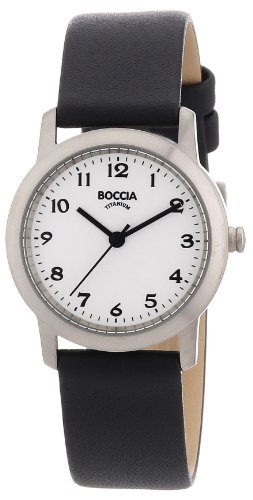 Boccia Damen Analog Quarz Uhr mit Leder Armband 3291-01