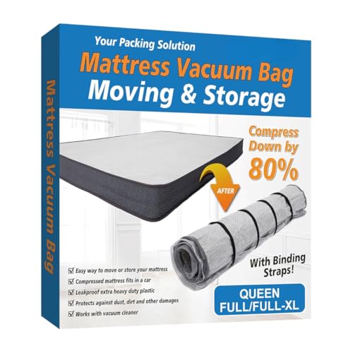 GERMALY® Matratzen Vakuumbeutel, Vakuumbeutel für Matratze, Matratzenverpackung luftdicht & wasserdicht, Kompressionsbeutel reduziert Volumen um 80 %,Matratze vakuumieren mit Staubsauger 250x133x60