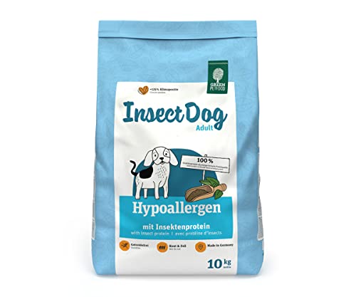 Green Petfood InsectDog Hypoallergen (1 x 10 kg), getreidefreies, hypoallergenes Trockenfutter für ausgewachsene, empfindliche Hunde, mit Insektenprotein, Futter für allergische Hunde, 1er Pack