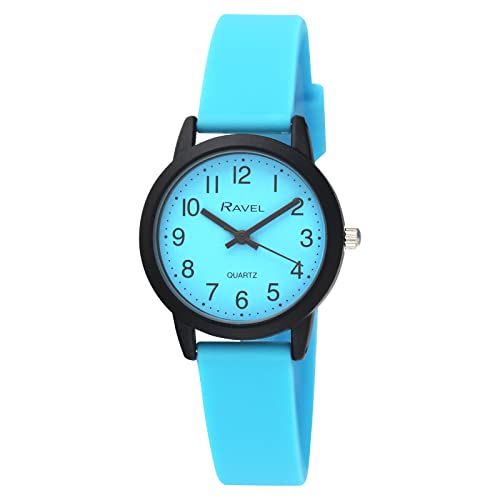 Ravel - Silikon-Damen-Armbanduhr Sommer in Schwarz (30mm Uhrengehäuse) - Analog Quarz - R1813.6 - Blue