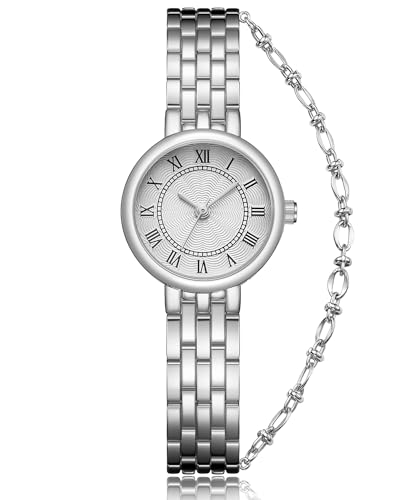 CIVO Damen Uhren Edelstahl - Elegant Kleid Silber Armbanduhr Frauen Analog Quarz Uhr Minimalistisch Wasserdicht Geschenke Uhren fur Damen Frauen