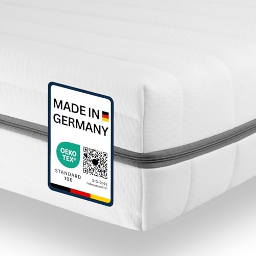 Sleepneo Matratze 70x200 - Ergonomische Kaltschaummatratze - 7-Zonen-Matratze H2 H3 - Oeko TEX Zertifiziert - Waschbarer Bezug - 2in1 Härtegrad - atmungsaktiv - Höhe 15 cm