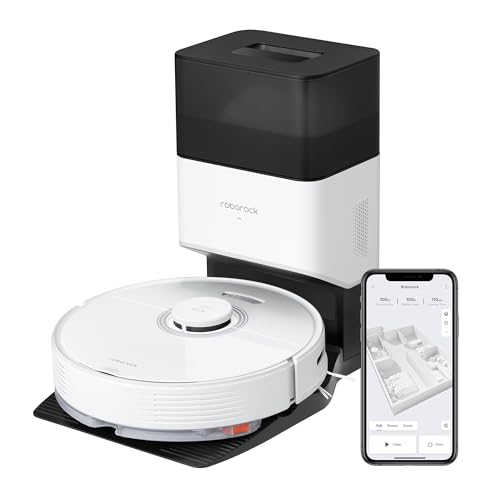 roborock Q7 Max+ Saugroboter mit Absaugstation, Vollgummibürste, 4200Pa Saugkraft, Staubsauger Wischroboter PreciSense-LiDAR-Navigation & 3D Mapping, Teppiche, Tierhaare, App/Alexa (Weiß)