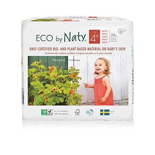 Naty Einweg-Windeln Eco für empfindliche Haut, Größe 4+, 9-20 kg, 24 Stück