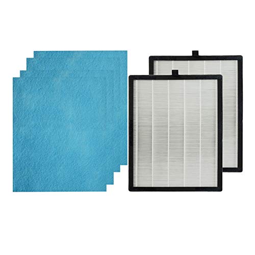 PUREBURG Ersatzfilter kompatibel mit Duomishu ‎KJ203F-142 Luftreiniger und Acekool AF1 Luftreiniger,2er-Pack H13 und 4 Vorfilter Luft sauber VOCs