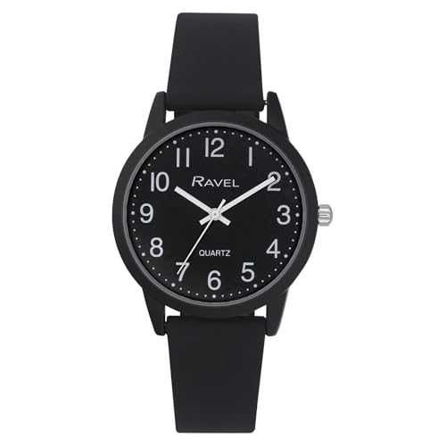 Ravel - Silikon-Unisex-Armbanduhr Sommer in Schwarz (37mm Uhrengehäuse) - Analog Quarz - R1814.33 - Schwarz