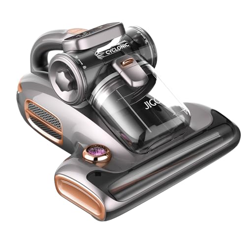 JIGOO T600 Milbensauger mit UV-Licht & Heißluft [700W/15kPa] – 99,9% Allergen-Entfernung, Duftende Negative Ionen, Für Matratzen/Sofas/Teppiche (Leise & Effizient)
