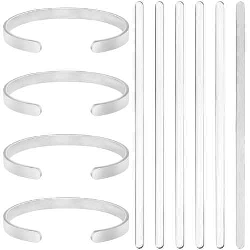 Beebeecraft 6 Stück Armreif Rohling Streifen 304 Edelstahl 160 Mm Armbandrohlinge Für Die Schmuckherstellung Halsketten Und Armbandherstellung