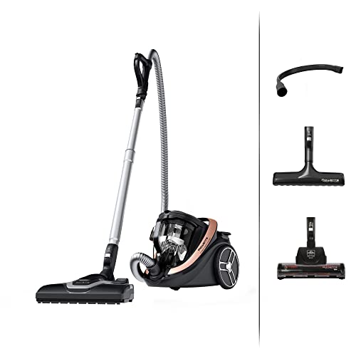 Rowenta RO7954 Silence Force Cyclonic Effitech, beutelloser Bodenstaubsauger, Schwarz/Roségold, 2.5 liters, 59 Dezibel
