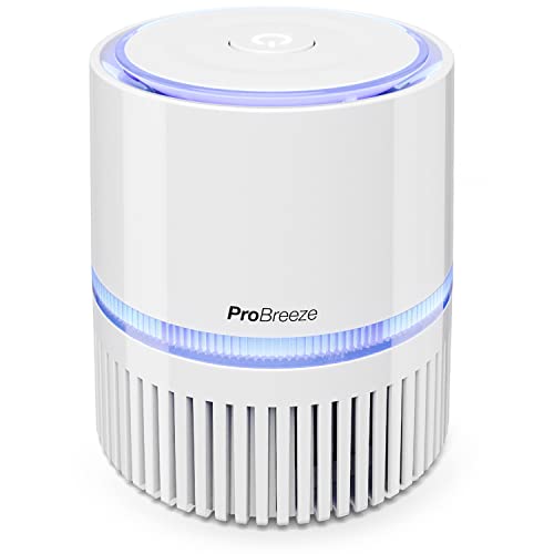Pro Breez 3-in-1 Mini Luftreiniger mit HEPA Filter und Ionisator – Kleiner Luftreiniger für zu Hause oder Büro – ideal für Allergiker und Raucher - USB und Netzkabel