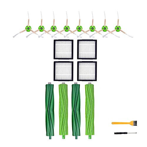 XIAOXIN Home Appliance Filter Kit 1. 4 STÜCK Rolling Pinsel HEPA Filter Seitenbürste Fit für IROBOT ROOMBA I7 E5 E6 I Serien-Roboter-Staubsauger-Ersatz Kleine Hausgeräte-Teile (Color : Green)