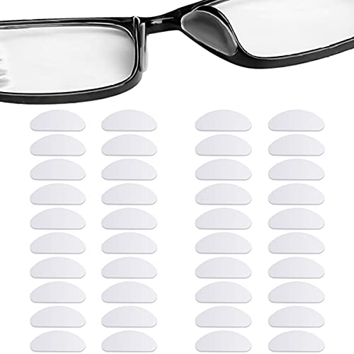 20 Paar Nasenpads Silikon, Selbstklebende Dünne Rutschfeste Nasenpads Brille, Anti-Rutsch Brille Nasen Pad, Brillenpolster Nase Weiche Brillenpads, Nasenpads für Brillen Sonnenbrillen (Klar)