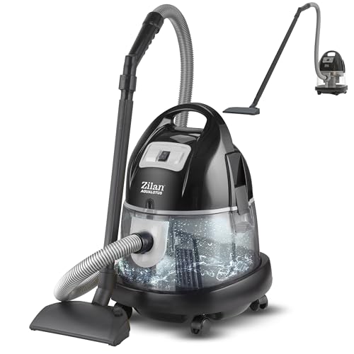 Zilan Staubsauger mit Wasserfilter Wassersauger beutellos H20 Saugleistung 2000W Beutelloser Staubsauger Bodenstaubsauger 360° Schlauch für Allergiker geeignet für alle Böden und Teppich