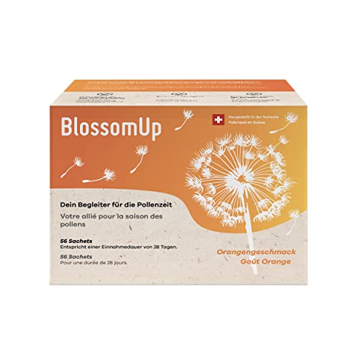 BlossomUp Trinkpulver bei Heuschnupfen (1 Monat) - Natürliche Wirkstoffkombination für bessere Lebensqualität in der Pollensaison - Belegte Wirksamkeit - Hergestellt in der Schweiz (28 Trinkeinheiten)