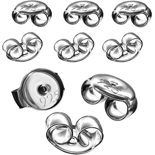 My-Bead 5 Paar 10 Stück Ohrstecker Pousetten 4.5mm 925 Sterling Silber nickelfrei Verschlüsse Ohrringe in Juweliers- Qualität DIY