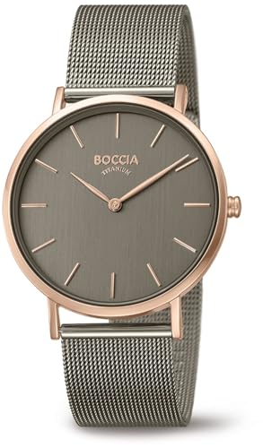 Boccia Damen Analog Quarz Uhr mit Edelstahl Armband 3273-08