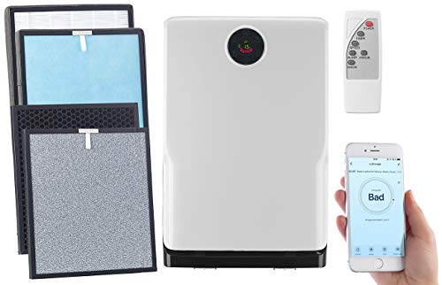 Sichler Haushaltsgeräte UVC Luftreiniger: 6-Stufen-Luftreiniger mit UV, Ionisator, WLAN, inkl. Ersatzfilter (Ionisator HEPA, Timer, Desinfektion)