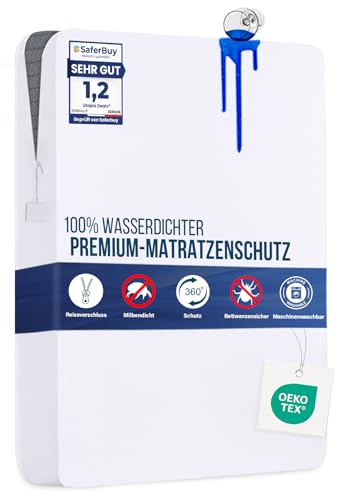Utopia Bedding Matratzenbezug 90 x 200 x 20 cm Wasserdichter mit Reißverschluss, Oeko-TEX Zertifiziert, Matratzenschoner
