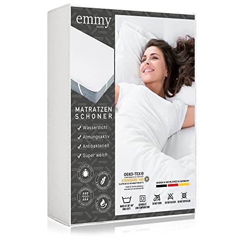 Emmy Home Matratzenschoner 60x120 Baby wasserdicht – waschbare Inkontinenzunterlage, Nässeschutz – Atmungsaktive, Matratzenauflage für Allergiker (60 x 120 cm) White