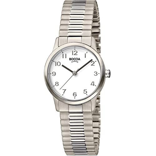 Boccia Damen Analog Quarz Uhr mit Titan Armband 3318-01