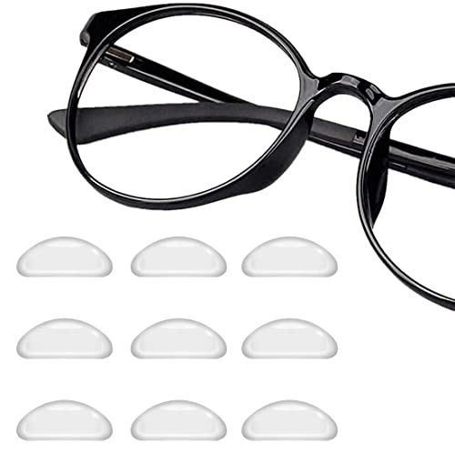 Nasenpads für Brille, selbstklebend, 12 Paar, zum Ankleben, weiche Silikon-Nasenpads rutschfest, transparent, Gel-Kissen, 1 mm Brillenpads für Sonnenbrillen, Brillen
