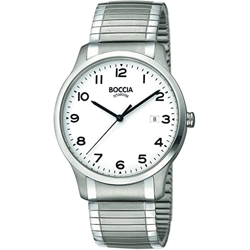 Boccia Herren Analog Quarz Uhr mit Titan Armband 3616-01