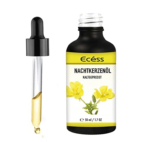 Ecéss - Nachtkerzenöl - kaltgepresst für Gesicht & Haut 50ml - ohne Zusätze mit Pipette - Für Gesichts- und Körperpflege, ideal als Massageöl.