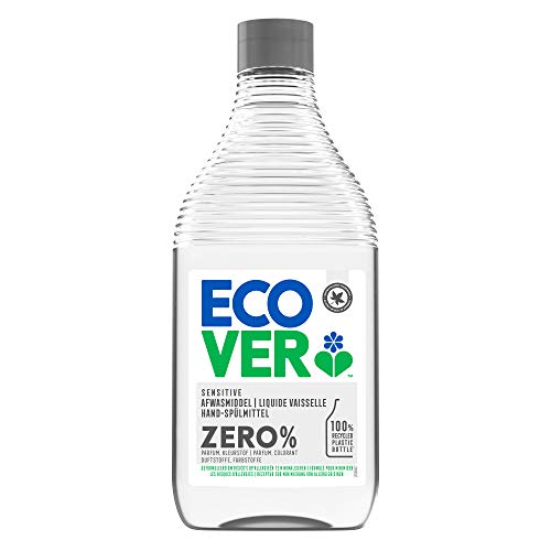 Ecover Zero Hand-Spülmittel (450 ml), nachhaltiges Spülmittel mit Zuckertensiden ohne Duftstoffe, kraftvoller Fettlöser, Geschirrspülmittel flüssig und auf pflanzlicher Basis
