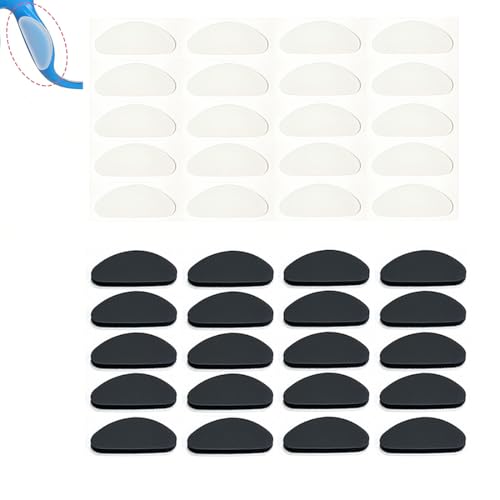 JEYORZY Silikon Nasenpads 20 Paar Nasenpads Brille Selbstklebend, Rutschfeste Nasenpads, Weicher Brillenpads, Antirutsch Pads Brillen Nasenpads, Für Brille Weiche Nasengriffe Für Sonnenbrillen