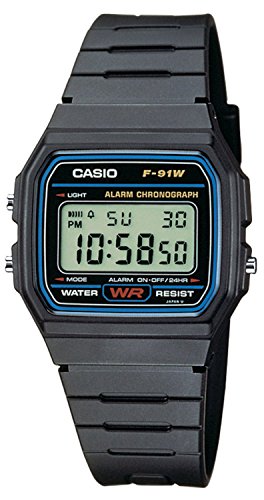 Casio Unisex Watch in Resin/Acrylic Glass with Date Display and LED Light - Water Resistance & Alarm