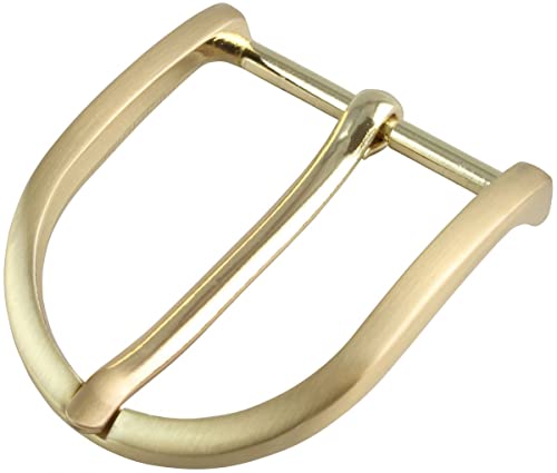 BELTINGER Gürtelschnalle rund 3,5 cm | Buckle Schließe Gürtelschließe 35mm Massiv | Dorn-Schließe | Wechselgürtel bis 3,5cm | Gold matt