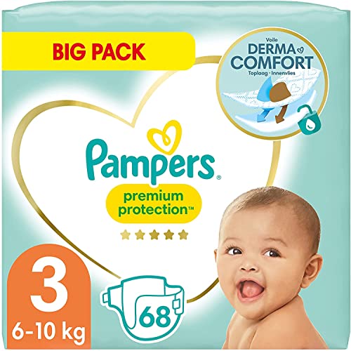 Pampers Baby Windeln Größe 3 (6-10kg) Premium Protection, Midi, BIG PACK, bester Komfort und Schutz für empfindliche Haut, 68 Stück