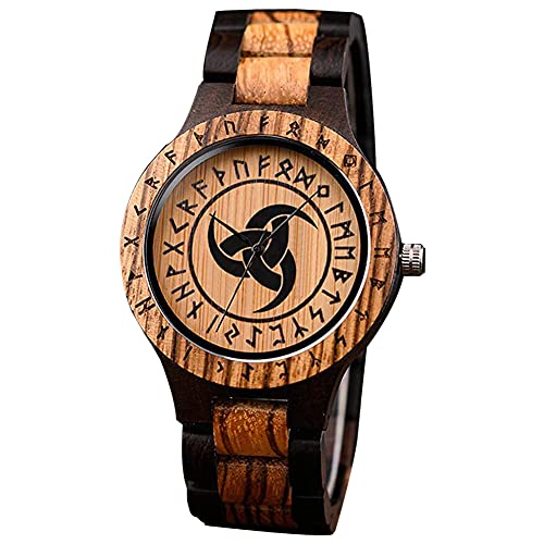 Serired Viking Celtic Knot Symbol Design Quarzuhr, Nordic Vintage Triquetra Symbol Muster Glaskuppel Armbanduhr, Handgemachte Irland Uhr Geschenke Für Männer