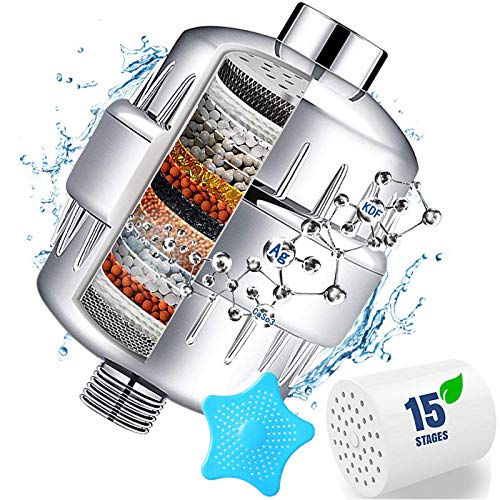SKYWEE PROFESSIONAL PRODUCTS Duschfilter – Wasserenthärter-Duschkopffilter mit 2 austauschbaren mehrstufigen Filterkartuschen zur Entfernung von Chlor und Schwermetallen