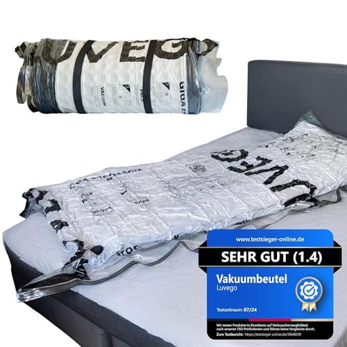 Luvego Vakuumbeutel für Matratzen 240x130CM, mit Spanngurten, Aufbewahrungsbeutel für Matratze, Vakumierbeutel Geeignet für Matratzen, Matratzenhülle, Staubsaugerbeutel für Matratzen 1 Stück