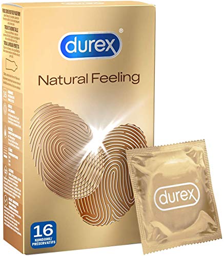Durex Natural Feeling Kondome – Latexfreie Kondome für ein natürliches Haut an Haut Gefühl – 16er Pack (1 x 16 Stück)
