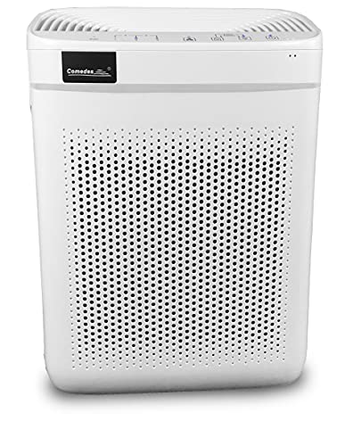 Comedes Lavaero 150 eco - Effizienter 4-Stufen Luftreiniger, Luftfilter inkl. Nanosilbervorfilter, Aktivkohle und HEPA-Filter | CADR 250m³/h | Ideal für Allergiker & Raucher | Räume bis 40m²